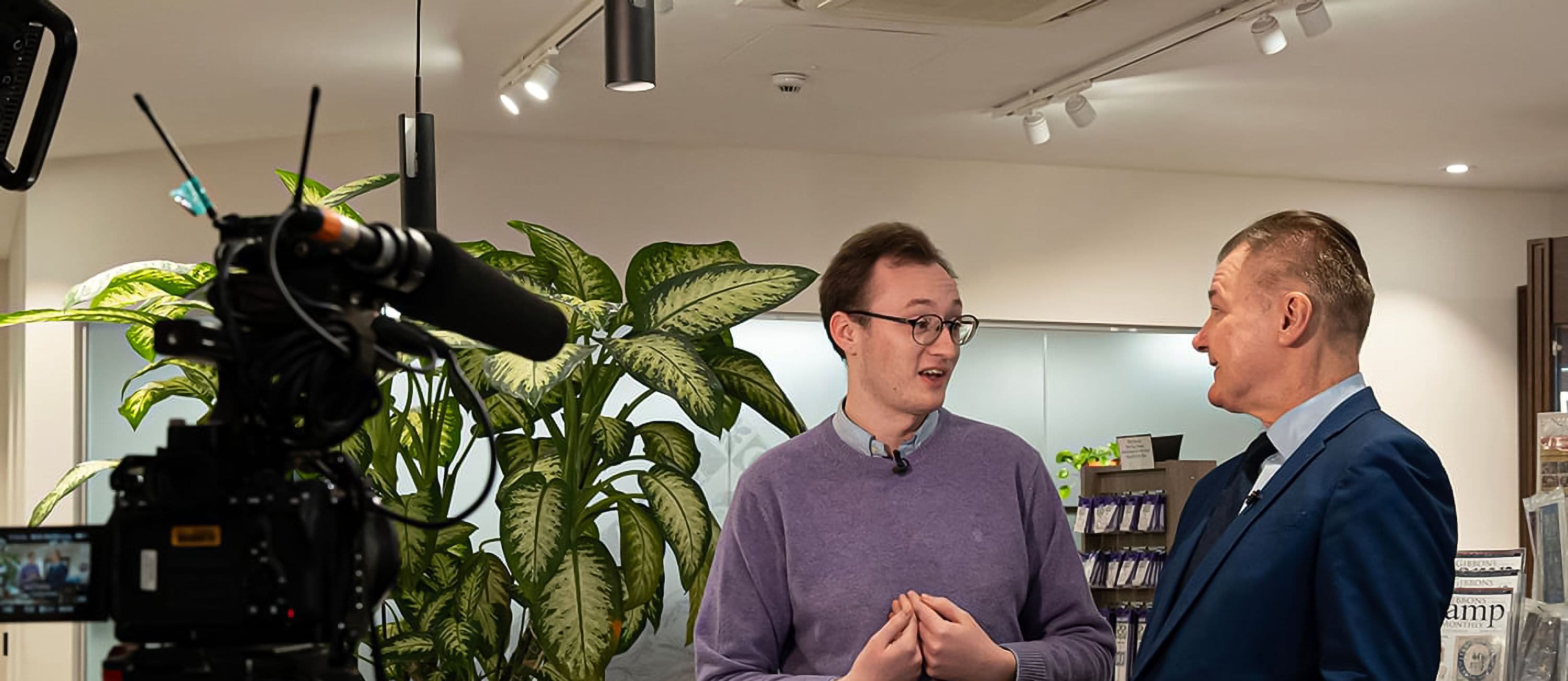 Oscar Young featuring on ITV news