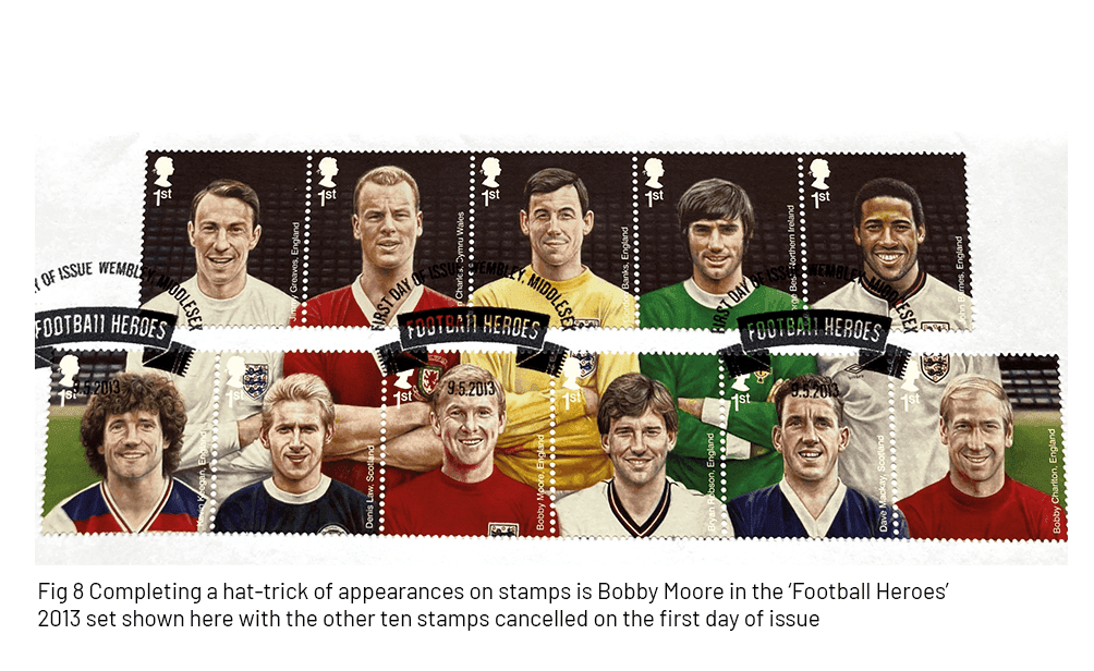 Football Philately and stamps featuring the sport's greatest players